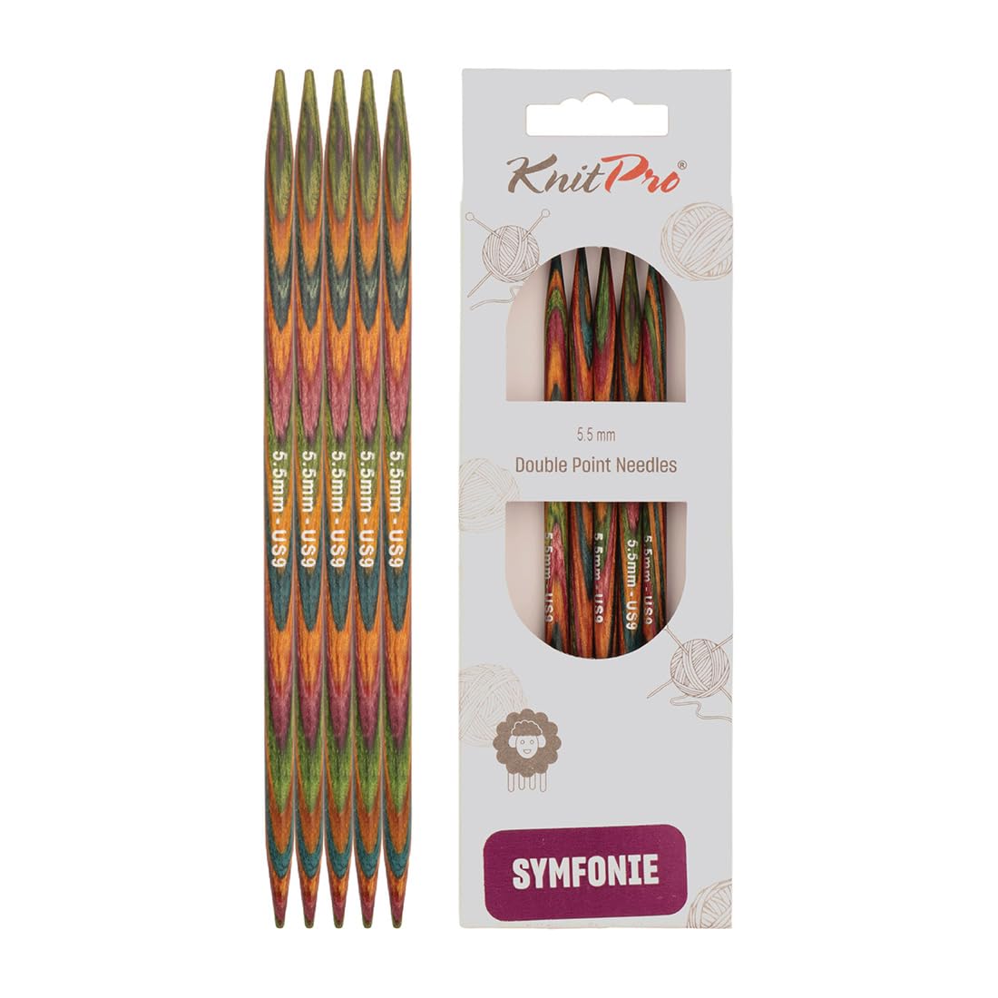 Ferri Da Maglia KnitPro Symfonie In Legno - 30 Cm X 4,5 Mm - Multicolore E Lusso - Foto 7