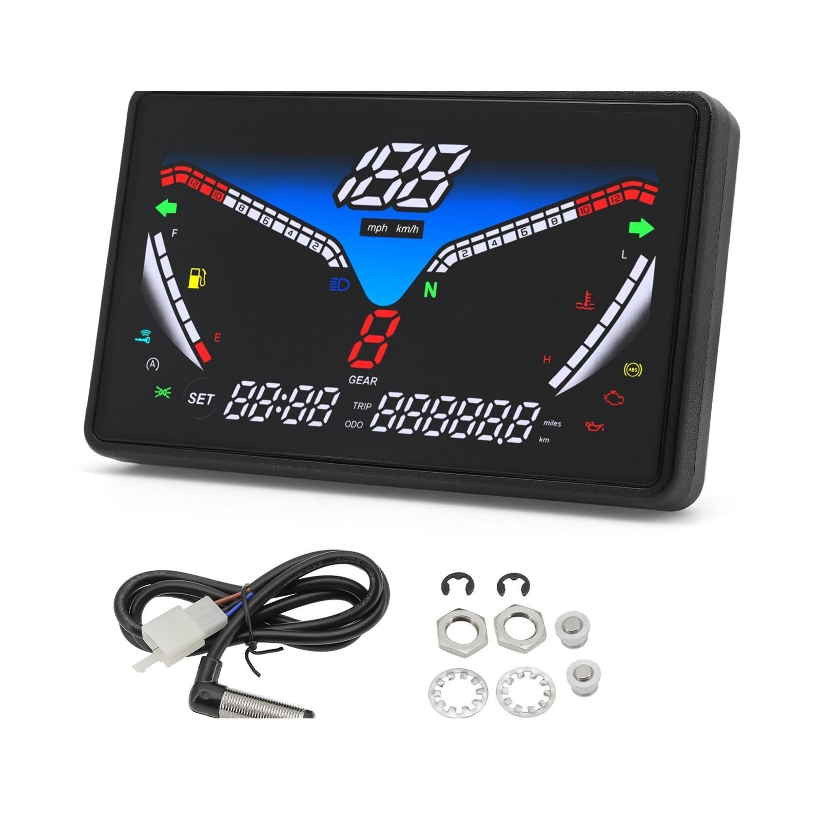 Moto Tachimetro Misuratore Universale Per Moto Tachimetro GPS Contachilometri Digitale Strumento Multifunzione Indicatore Livello Carburante