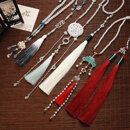 Hanfu collier doux d'exception aux finitions perlées