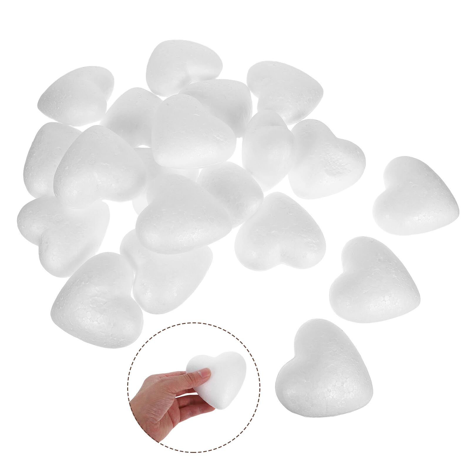 Gatuida 20 Palline di Schiuma a Forma di Cuore 8,5 Cm, Cuori di Gommapiuma Artigianale per Decorazioni Fai da Te, Forniture Creative per Matrimoni e Lavoretti