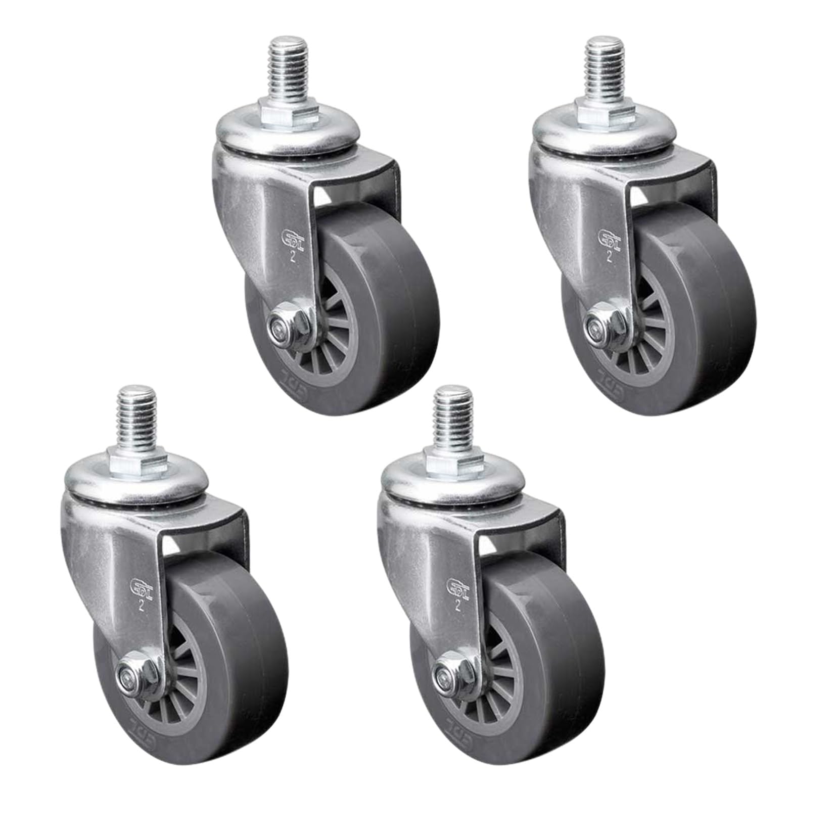 Roulettes pivotantes M10 pour meubles : lot de 4 roues polyuréthane silencieuses