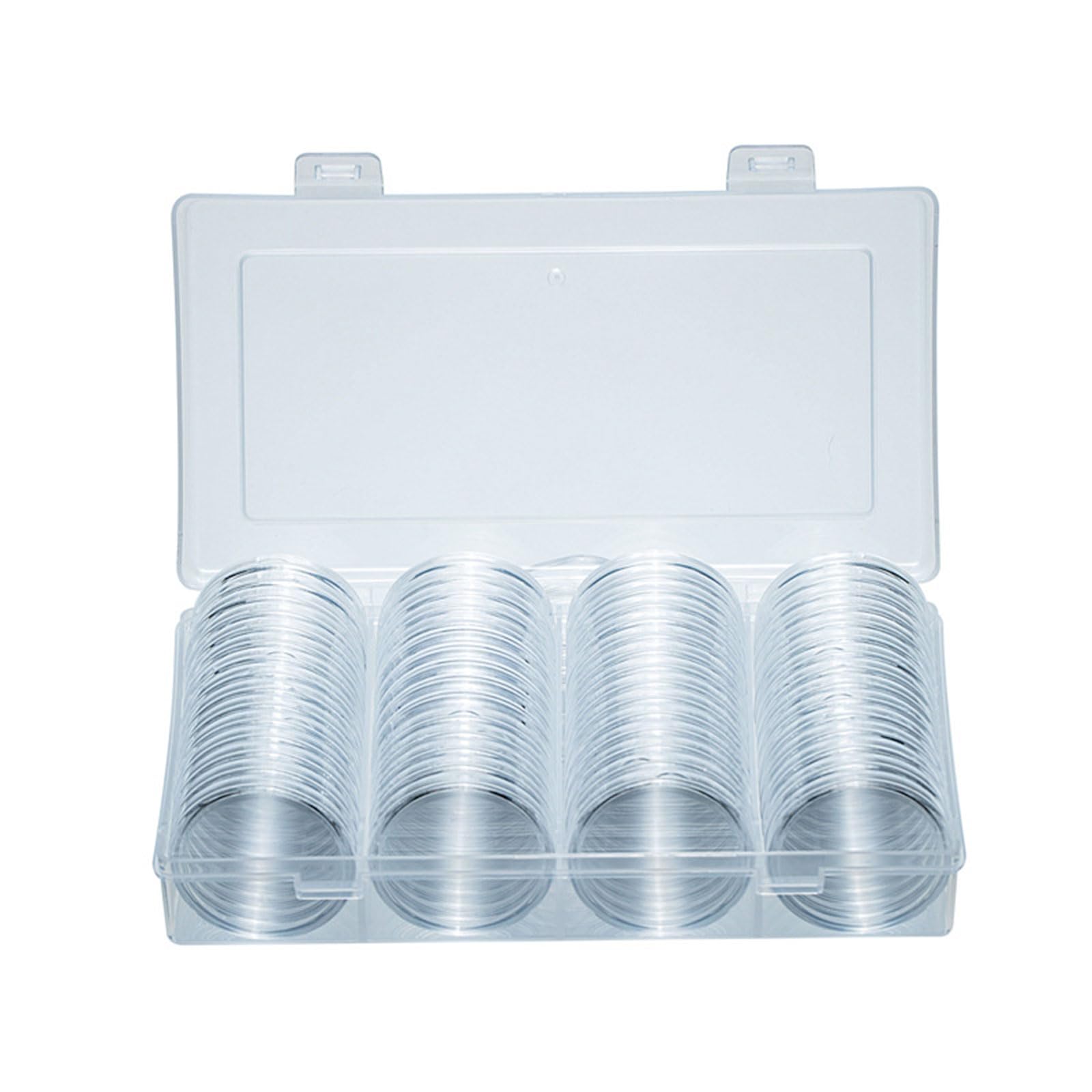60pcs Dustproof Coin Cases Display Case 40mm Coin Preservation Box Holder Commemorative Medals Storage Container PP Materials Container