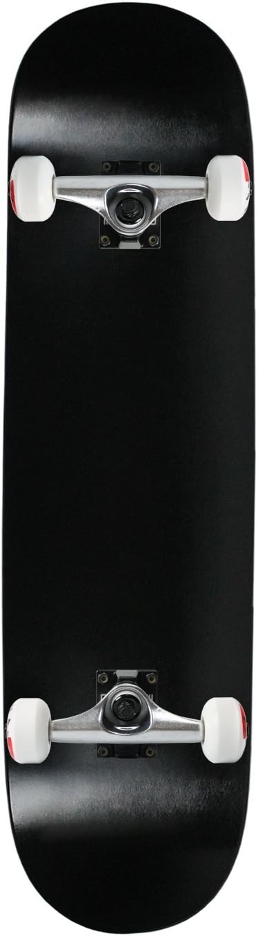 Moose Complete Skateboard 8.0 Dipped Black - Assembled Professional Skateboard With Silver/White Graphics