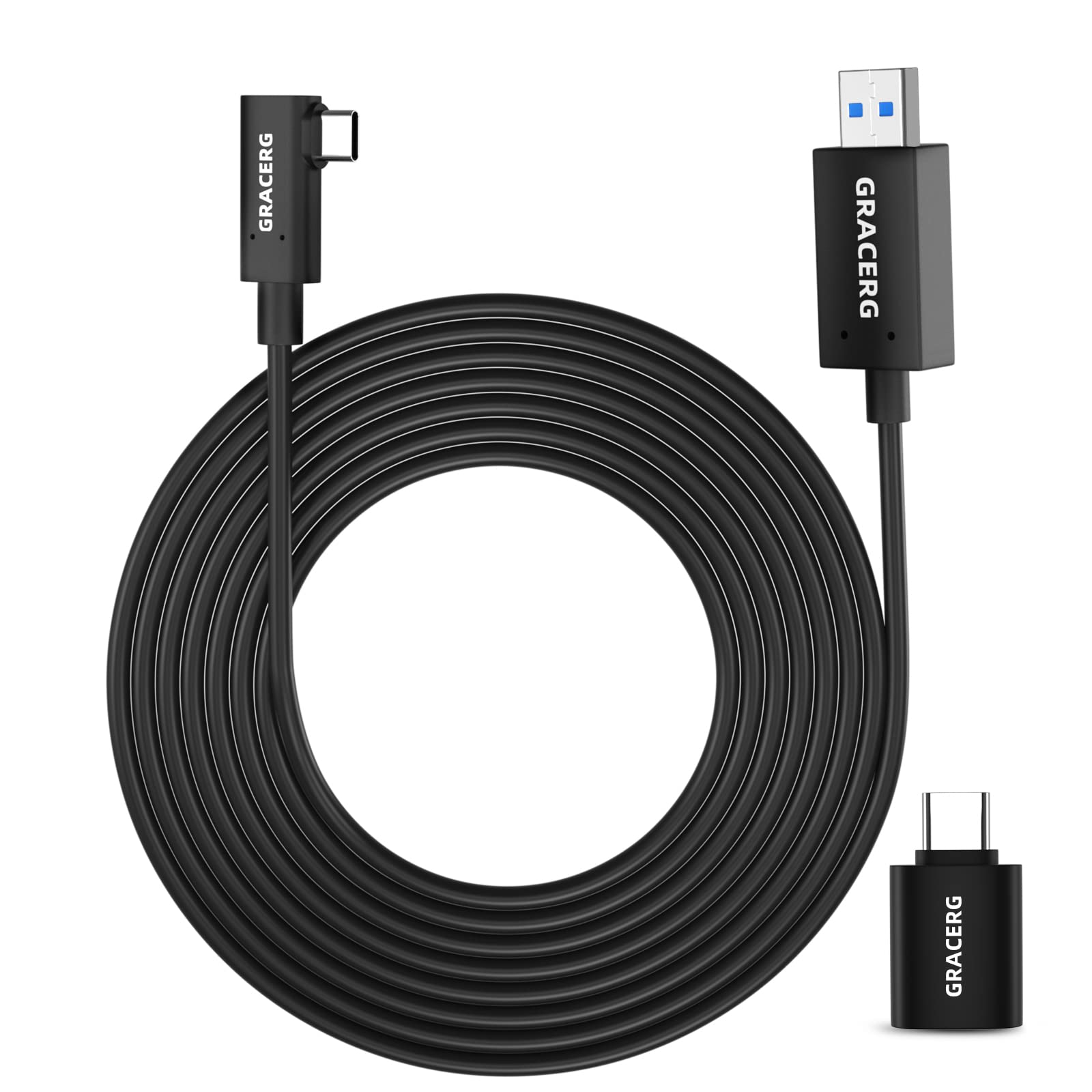 Gracerg Link Virtual Reality Headset Fiber Optic Cable for Oculus/Meta Quest 2/1 and PC/Steam - 23FT