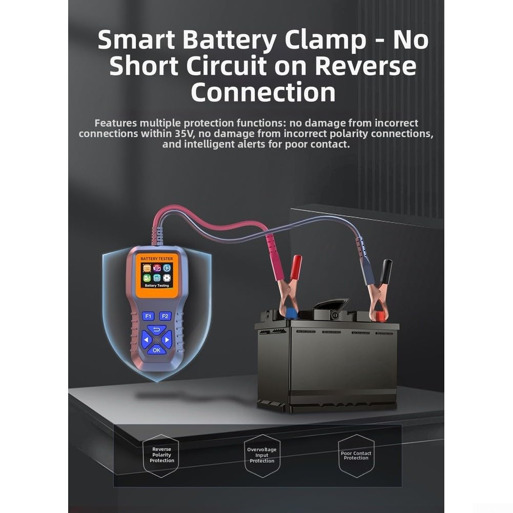 Tester per batteria auto, 12 V-35 V, strumento diagnostico automobilistico con resistenza interna, tensione e analisi dello stato di salute per auto, moto, barche