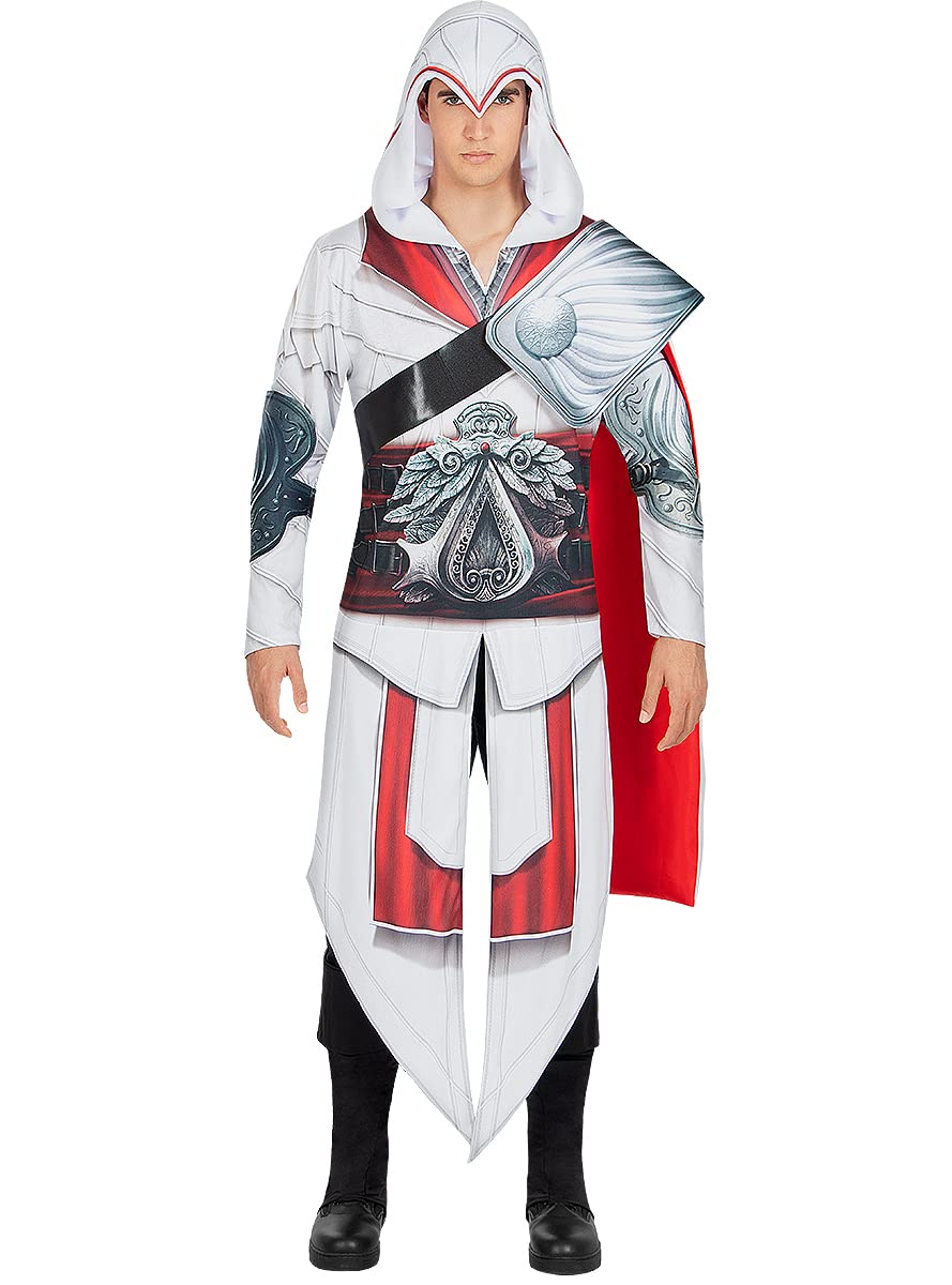 Funidelia | Kostium Ezio Auditore Assassins Creed męskI Męskie Gry Video Filmy i seriale Assassin's Creed - Strój dla dorosłych i zabawne akcesoria na imprezy karnawał i Halloween - Siwy/Srebrny