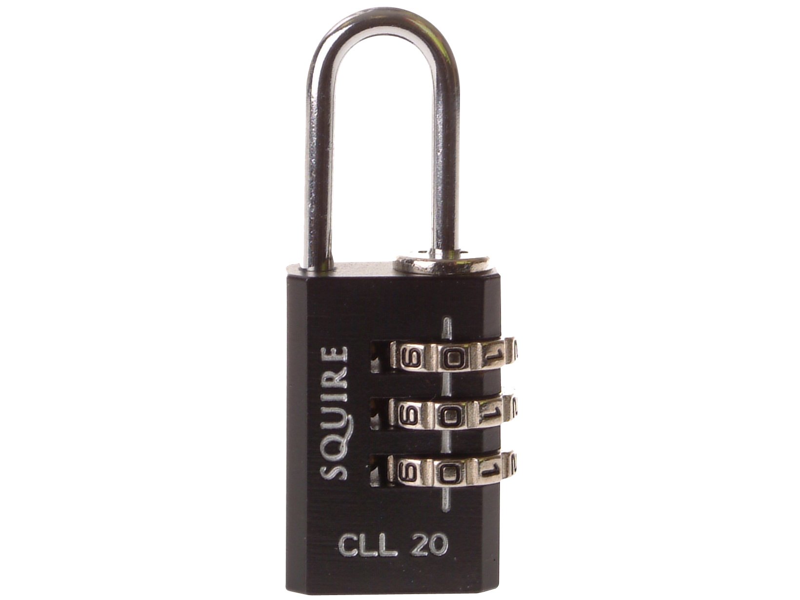 Squire Locks CCL20 Tough Lock Series Heavy Duty Recordable Combination Padlock with Solid Steel Shackles, Black