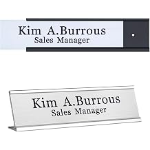 Personalized Office Name Plates Aluminum Hot Printing Custom Office Wall or Desk Name Plates 2" x 8" Input-Texts