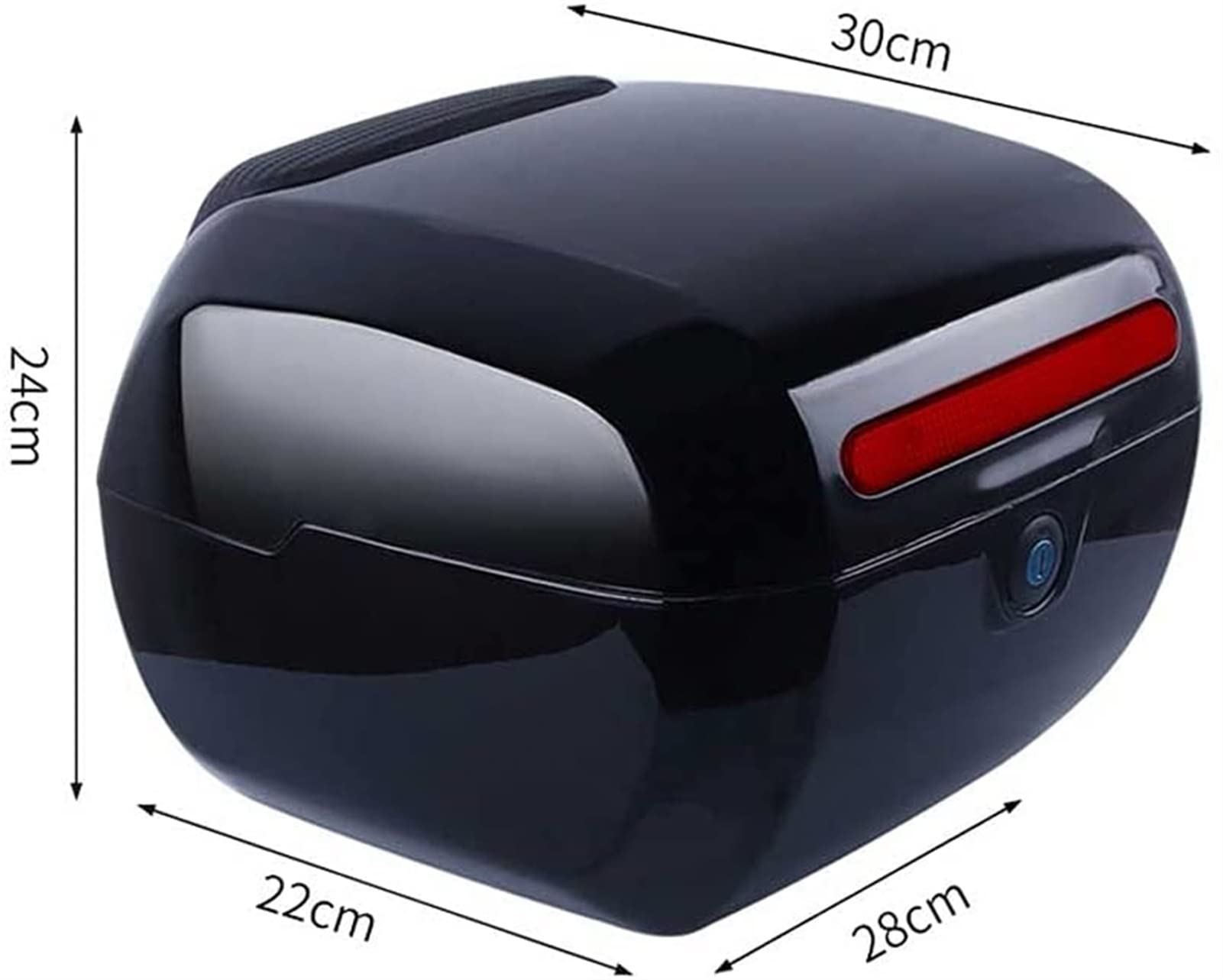 Kufer motocyklowy Kufer motocyklowy Kufer górny motocykla 28L Kaski bagażnika motocyklowego Kufer motocyklowy Kufer podróżny Schowek na bagaże Odbłyśnik Skrzynka ogonowa roweru (kolor: A)