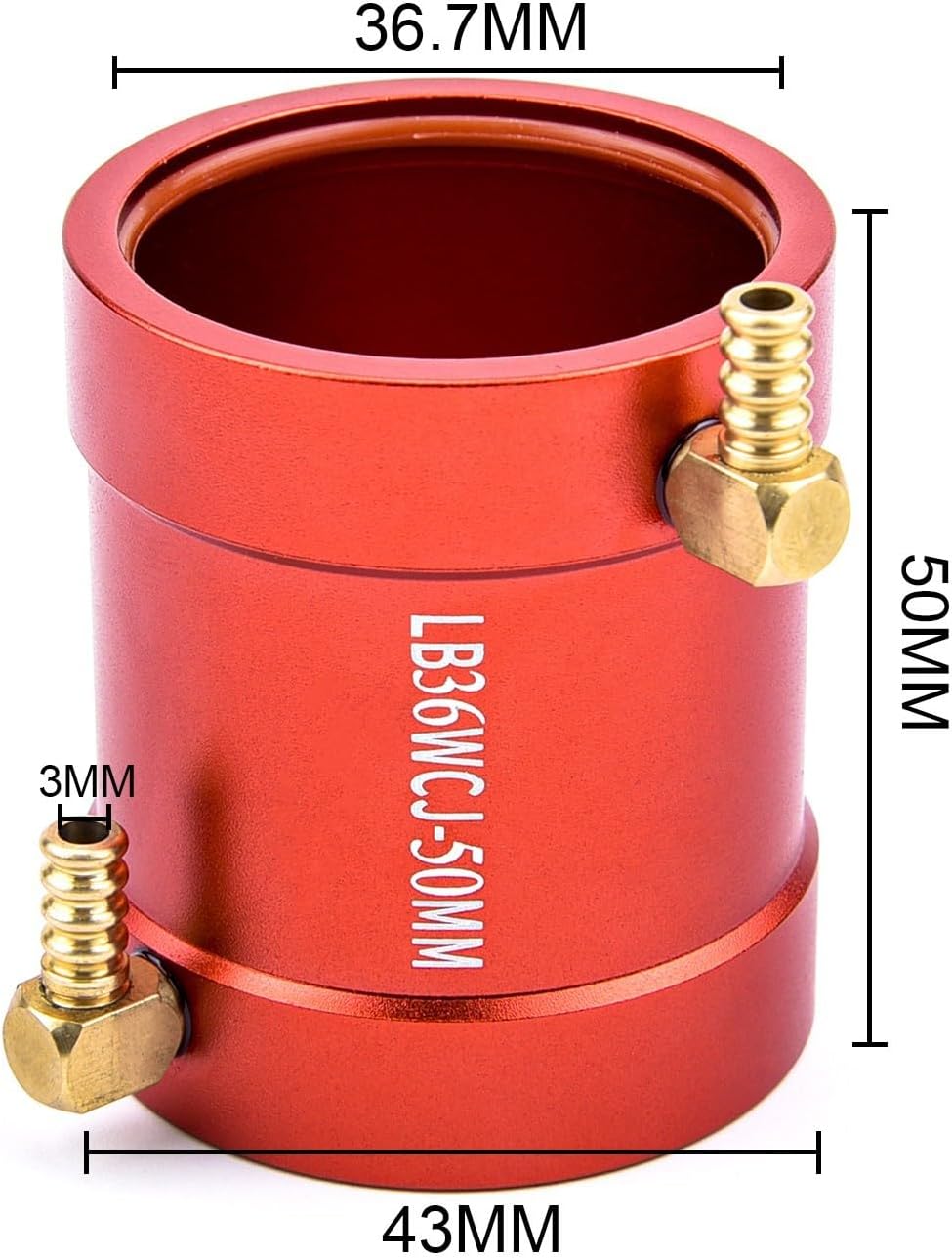 RC Boat Water Cooling Jacket, 36mm Water Cooling Jacket for 3650/3660/3674 RC Boat Brushless Motor