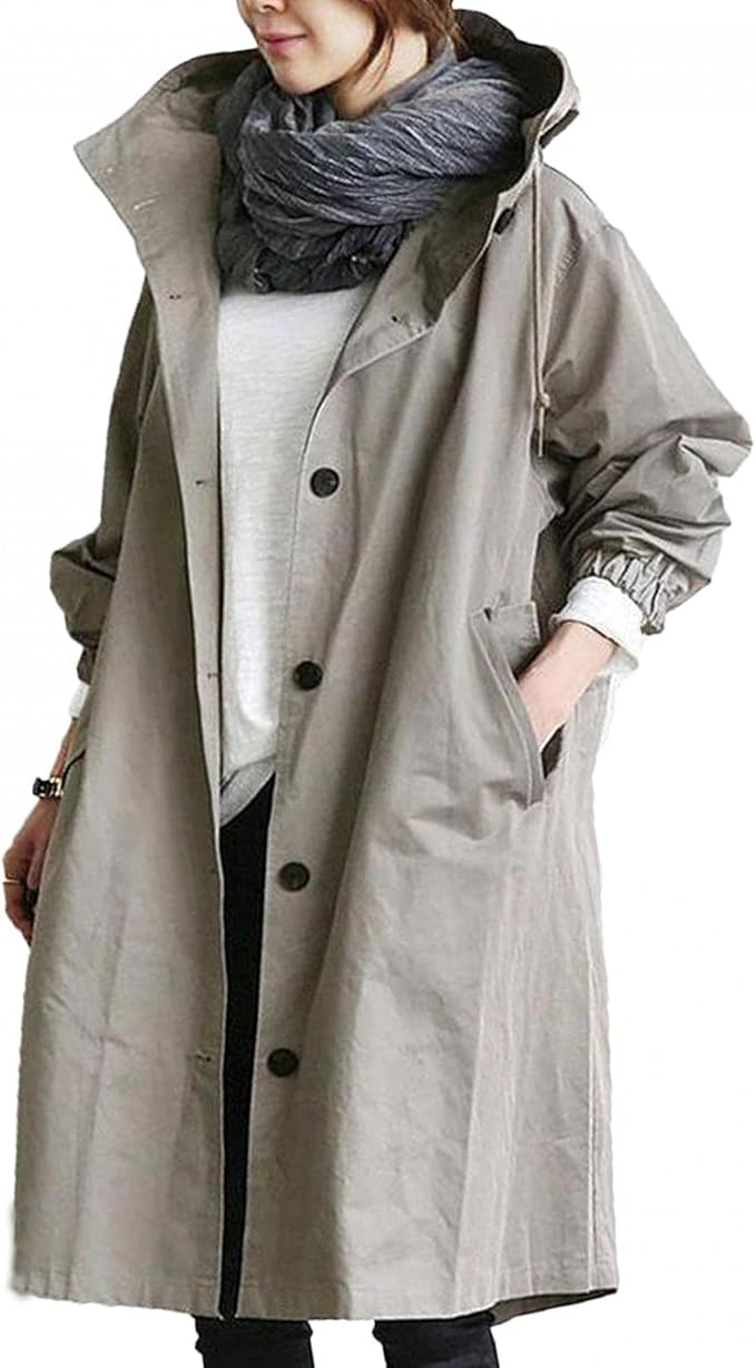 Amazon プルオーバー レディース パーカー 防寒 ストリート スタンド カラー ブルゾン ジャケット コート レディース テンガテル トレンチコート ロング丈 レディース 春秋アウター トップス 春アウター ジャケット 羽織り 細身 裏チェック ママの日 プレゼント 入学