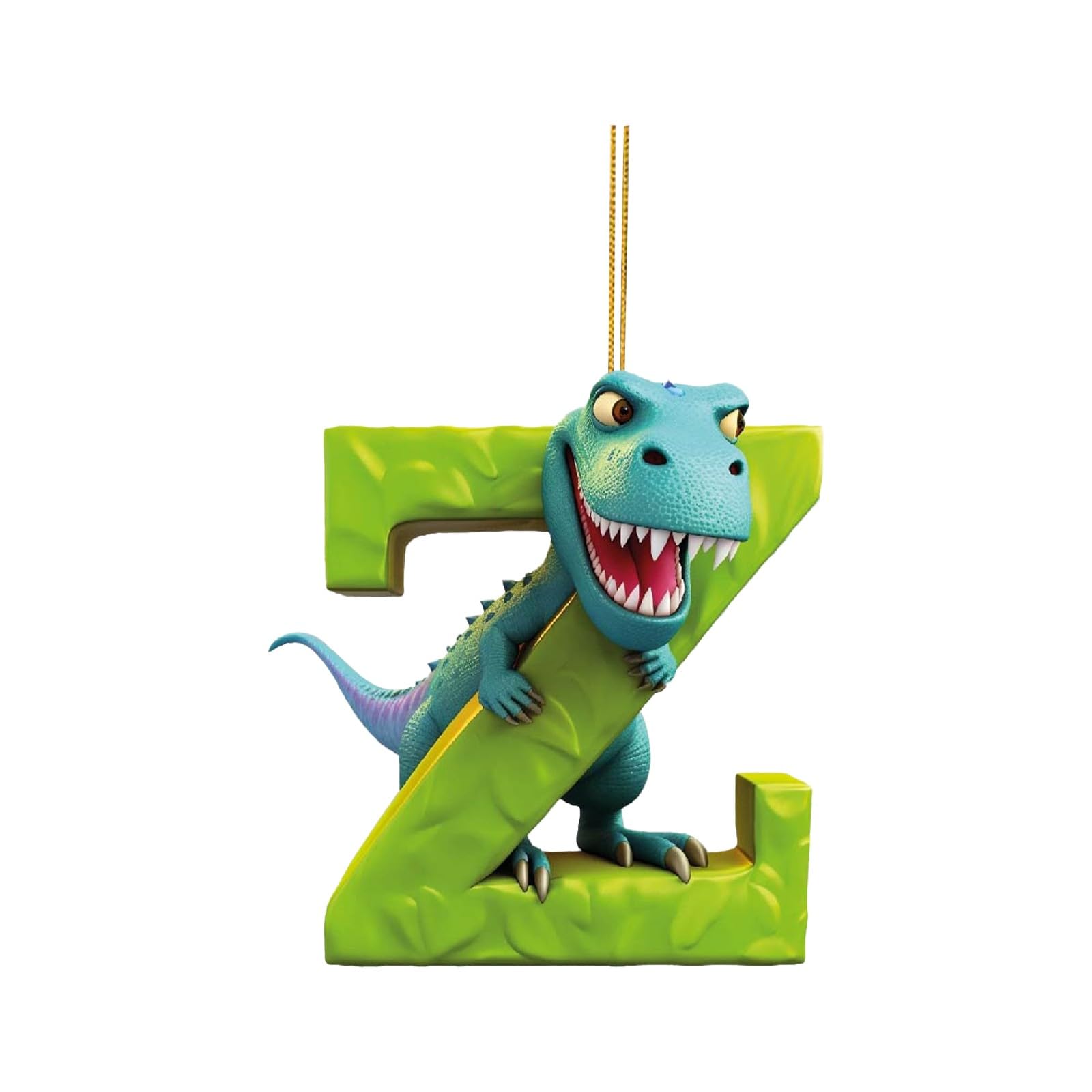 Prime Dinosaur 26 English Letters Christmas Tree Decorations, Alphabet Letter Pendant, Tree Hanging Ornament, Home Party Decor