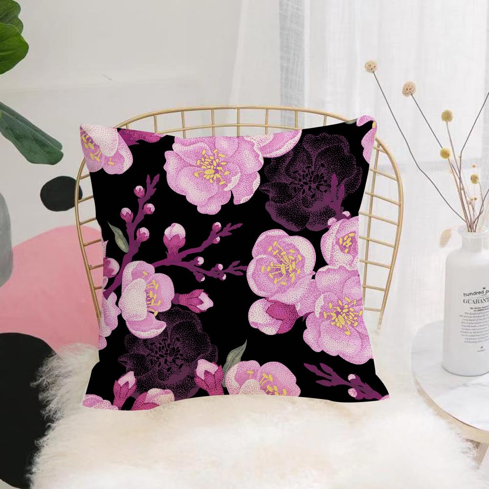 HYOSXW Cushion Cover,Throw Pillow Case Home Decorative for Living Room Bedroom Sofa Chair 16X16 Inch,Illustration sakura branch in Victorian style.,Pillowcase 40X40cm