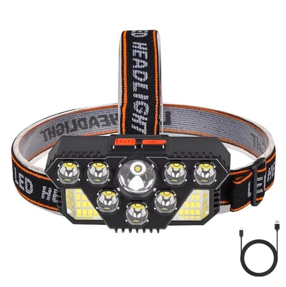 QFGVMXBWKZH LED Headlamp Long-Distance Fishing Headlight Outdoor Head Mounted Night Running Flashlight Camping(T193)