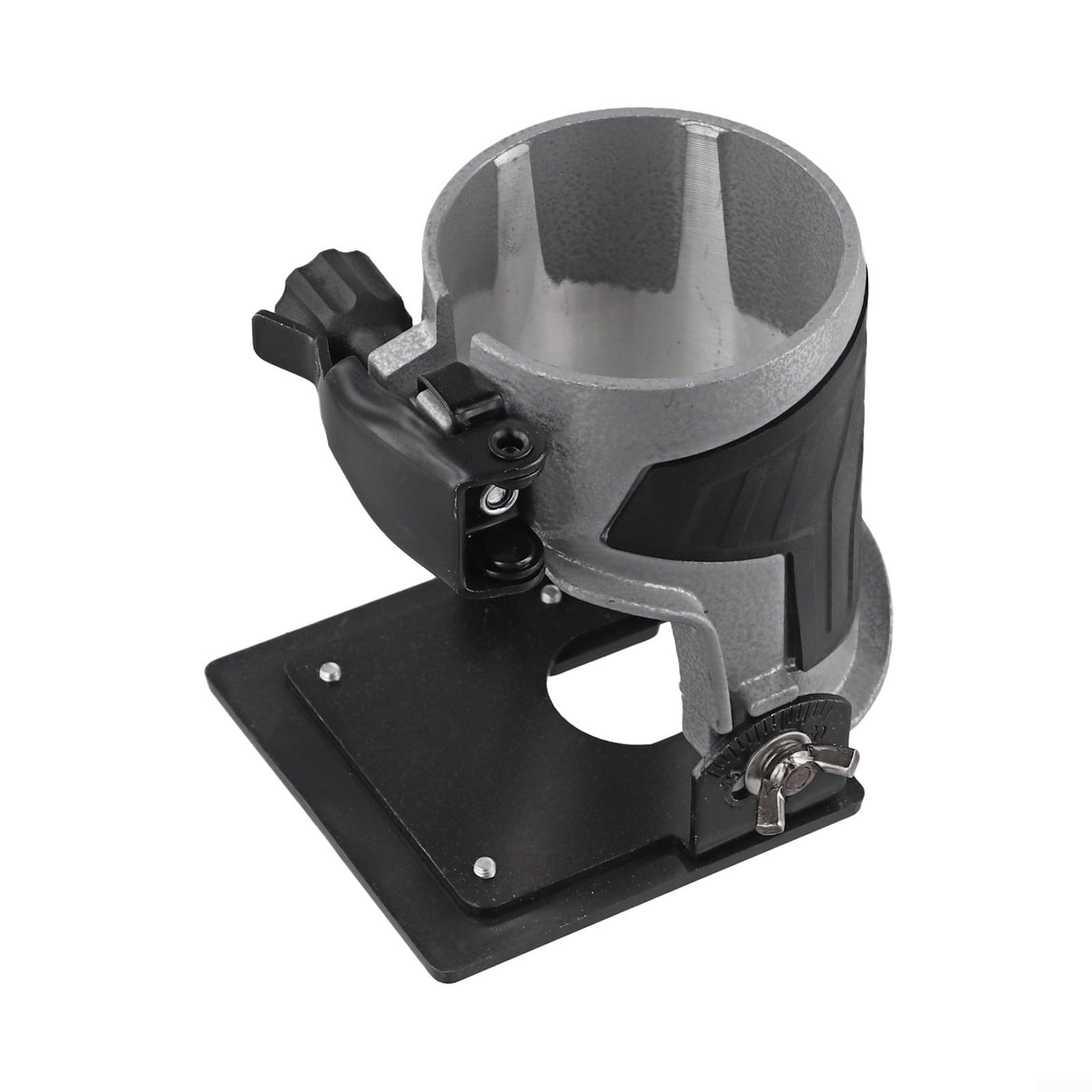 Base inclinable ajustable para fresadora de madera, adecuada para enrutadores manuales eléctricos e inalámbricos, base de fresadora de aluminio