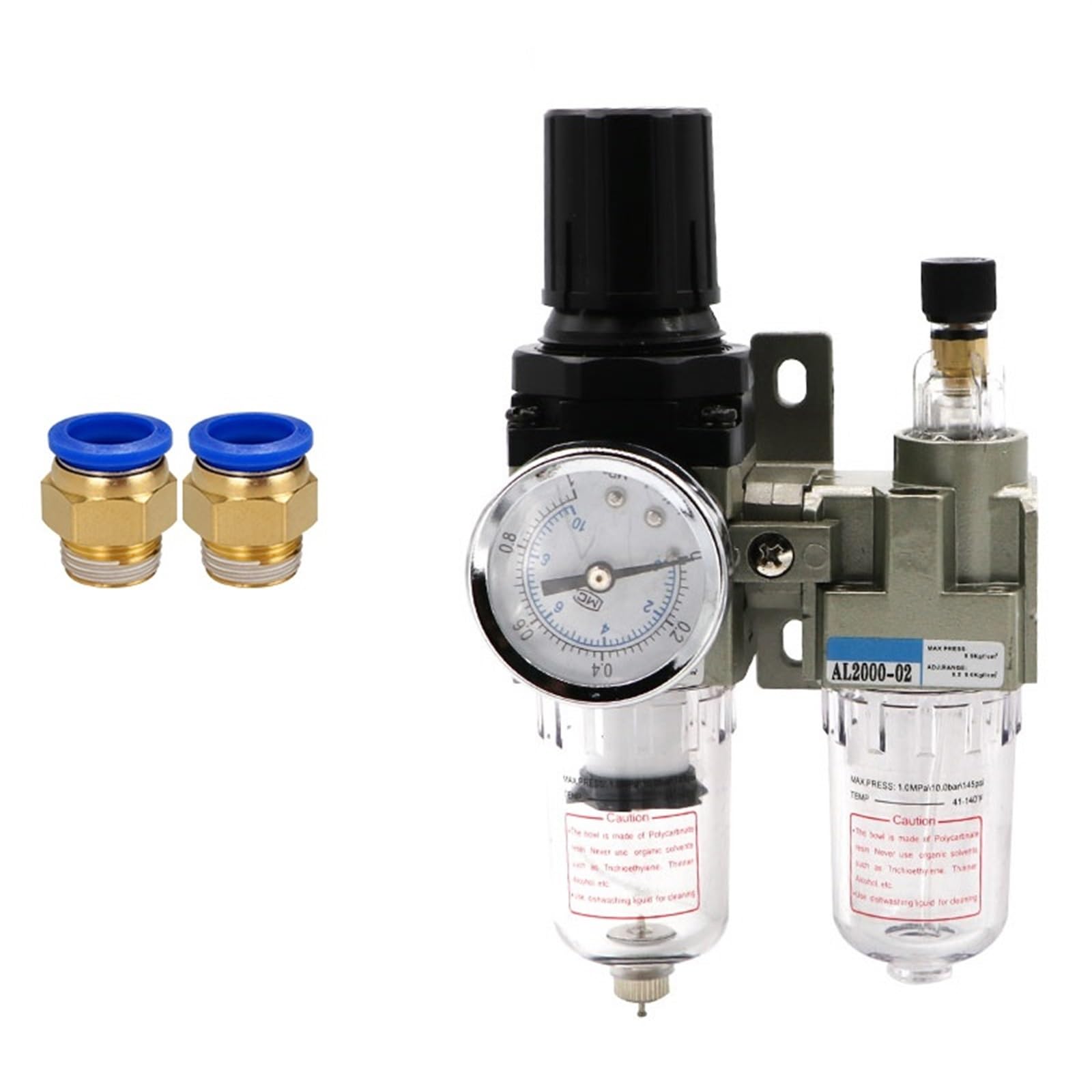 Lcvzxcfkx Ac2010-02 W Pc6mm Air Pump Compressor Oil Filter Regulator Trap Pneumatic Water Separator Pressure Manual Drainage Supply Ac2010-02