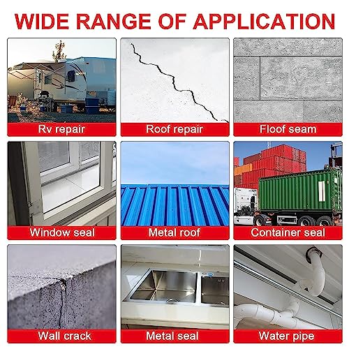 Image of Waterproof Tape Aluminium Rubber Tape Pipe Leakage Roof Water Leakage Solution Aluminum Adhesive Tape Waterproof Adhesive Tape Sealing Butyl Rubber Tape (8 INCH -1)