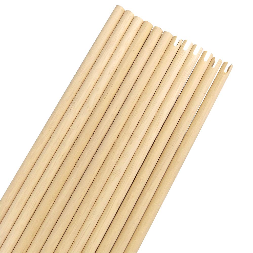 SHARROW Archery Wooden Arrow Shafts Handmade Wood Arrows Shafts 8mm/8.5mm/9mm Diameter for DIY Traditional Recurve Bow Longbow Arrow (12pcs, 8.5mm Diameter)