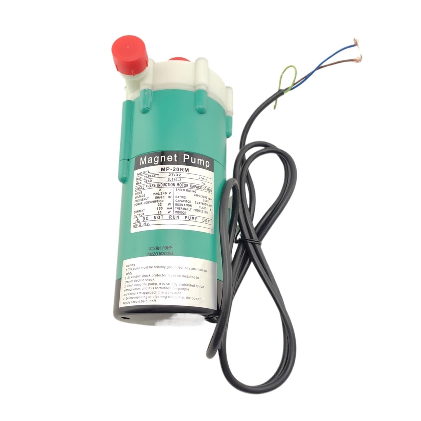Bomba de accionamiento magnético MP-20R MP-20RM, bomba anticorrosión de circulación, rosca externa G1/2(MP-20R,220v)