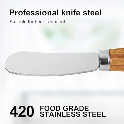 Miniatura 3 de Juego de cuchillos de queso, lindo cuchillo de mantequilla de pie de acero inoxidable 420 de grado alimenticio, cuchillos esparcidores de