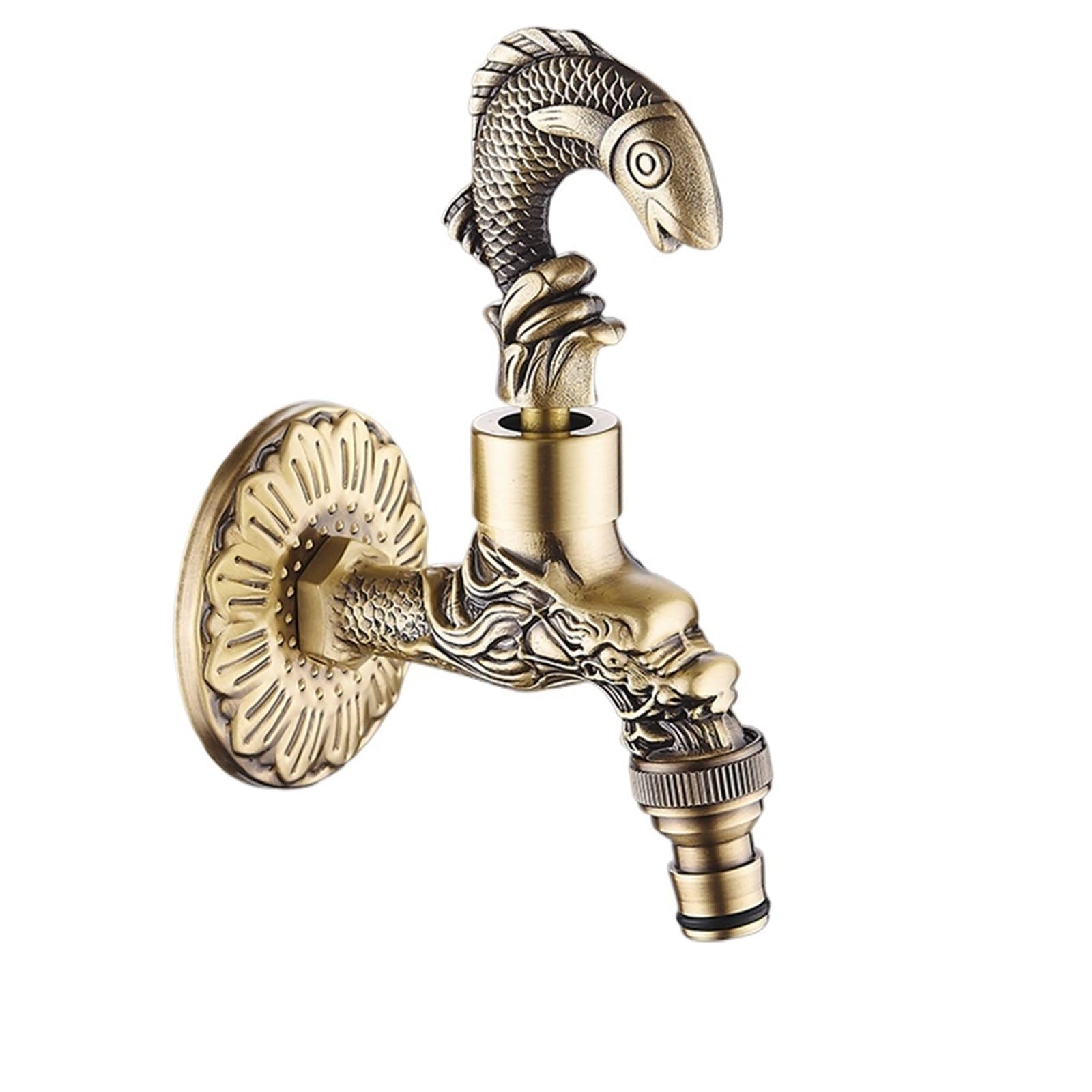 Garden Faucet Garden Faucet Bronze Dragon Carved Tap Bathroom Mop Washing Machine Outdoor for(Color-10)