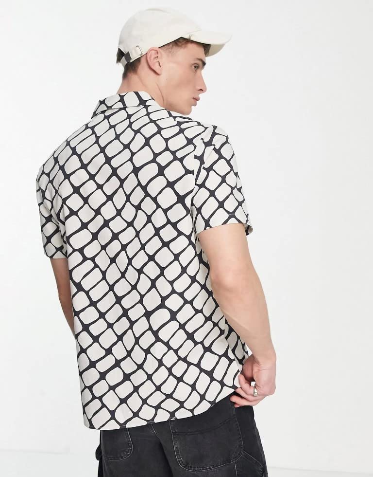 Image of GRECIILOOKS Casual Shirts for Menl Shirt for Men| Printed Shirt for Men| Cotton Spread Collar Shirt| Beach Wear Mens Shirt| Turn-Down Collar Shirt for Boys | Preppy Short Sleeve