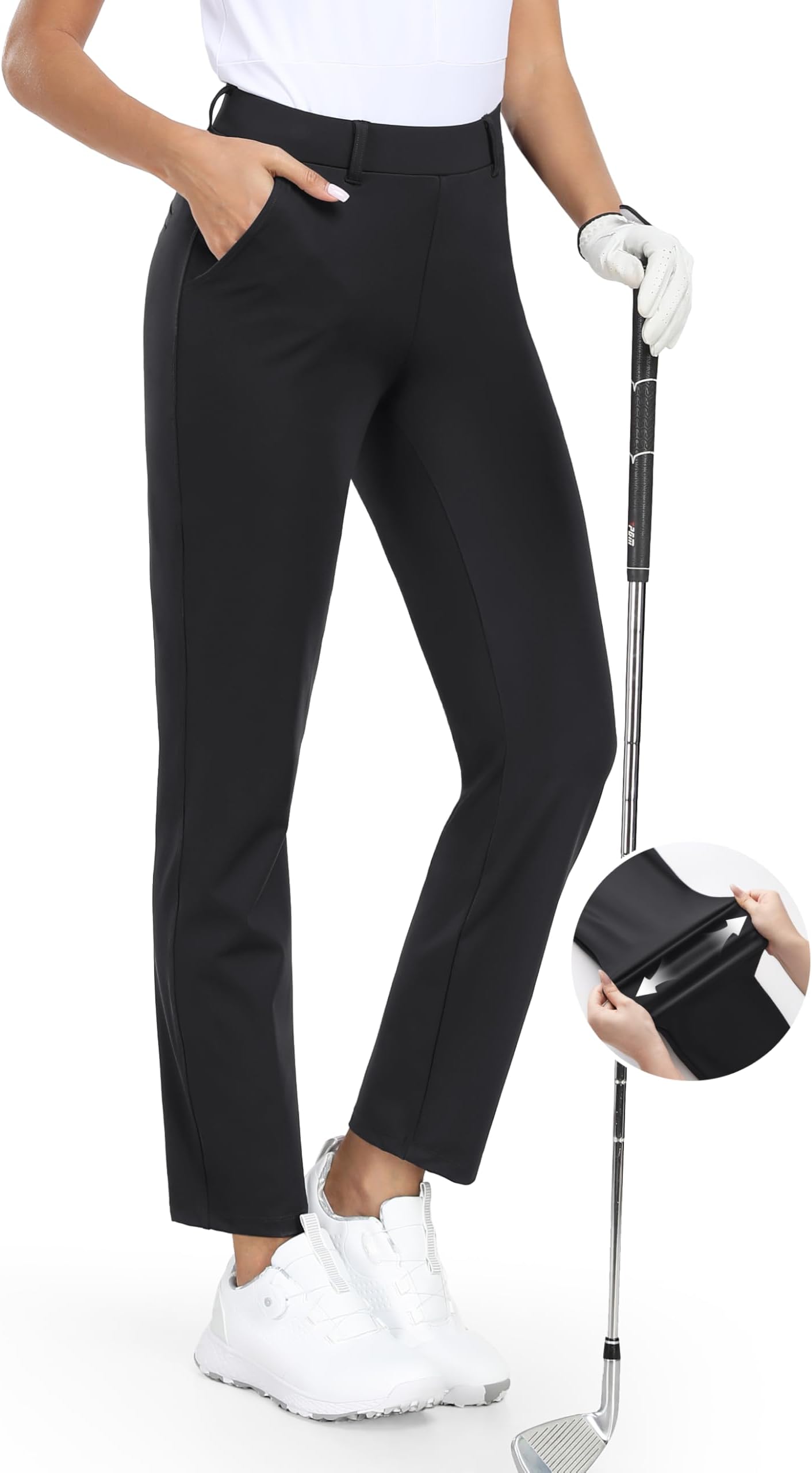 adidas golf pull on ankle ladies trousers