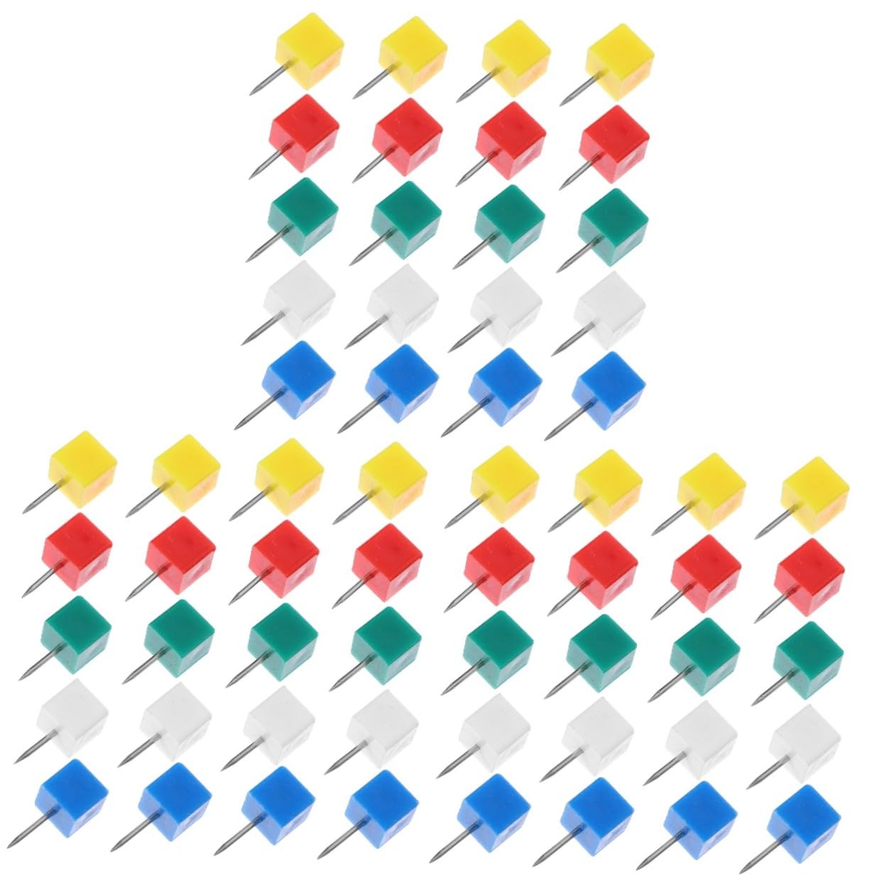 Angoily 300 Stück Bunte Quadratische Pushpins mit Kleinem Kopf Reißzwecken für Pinnwand Karte und Büro Praktische Stecknadeln mit Aufbewahrungsdose Farbenfrohe Markierungsnägel