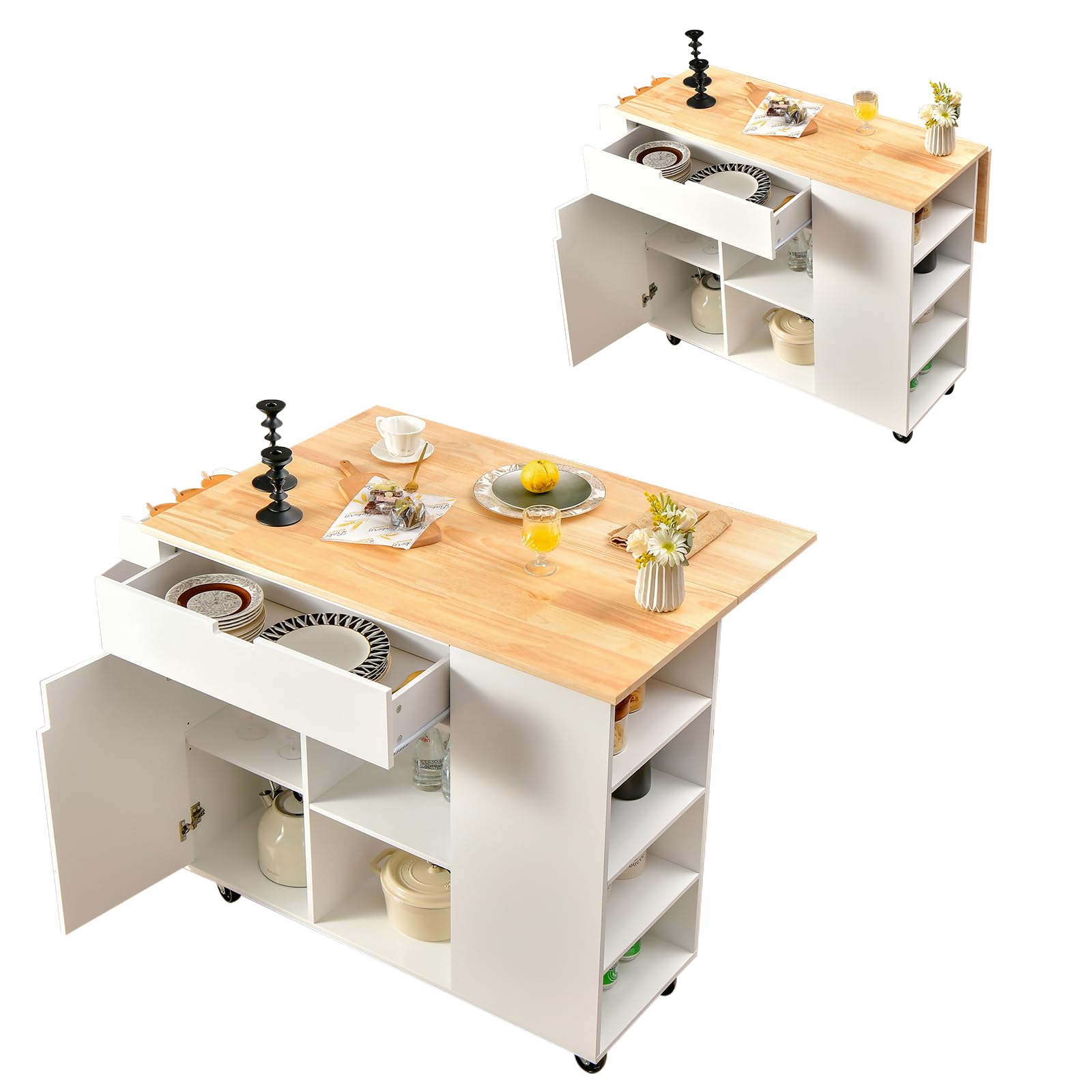 LINKHOO Ilot De Cuisine, équipé D'Une Multiprise, Chariot De Service