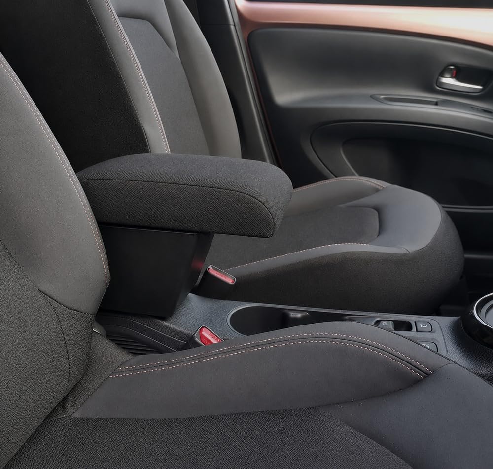 Bracciolo portaoggetti compatibile per Toyota Aygo X Hybrid dal 2026 in avanti in TESSUTO nero e REGOLABILE IN LUNGHEZZA made in Italy