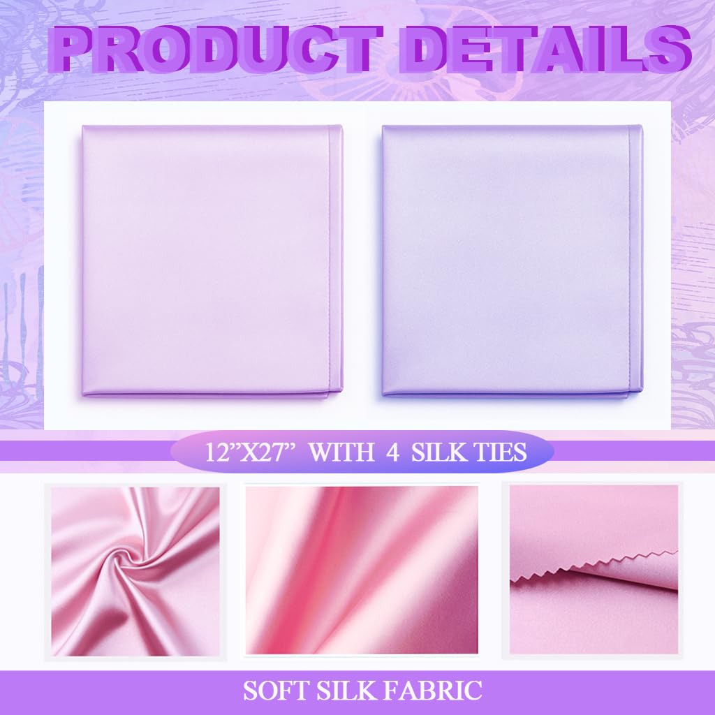 Okueejur 2 Pcs Satin Bassinet Sheet Baby Hair Protect Soft Silk Feeling Sheet Baby Bassinet for Rectangle Cradle Pad Mattress Newborn Infant (Pink+Purple) - Image 4