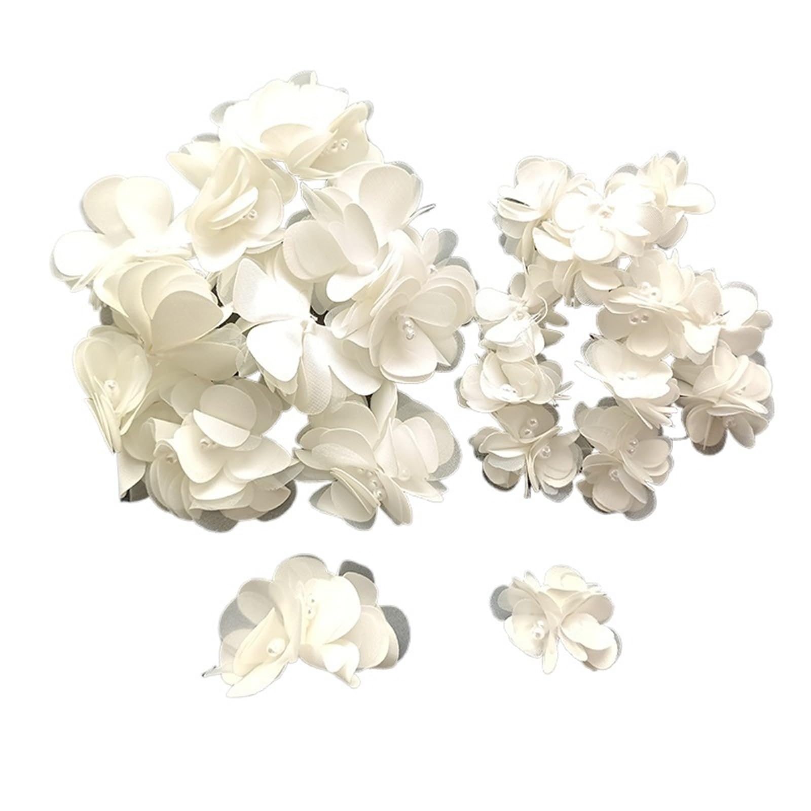 Wtaxbh 4Cm Iron On Patches 30Pcs Beaded Lace Pearl Flower Patches Appliqued Diy Craft Sewing Sew-On Wedding Dress Clothing Decoration
