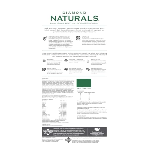 Diamond Naturals Large Breed Adult Dry Dog Food, Chicken & Rice, 40lb | With Real Cage Free Chicken | Glucosamine & Chondroitin to Help Support Large Breed Dogs | Probiotics for Digestive Support - Image 3