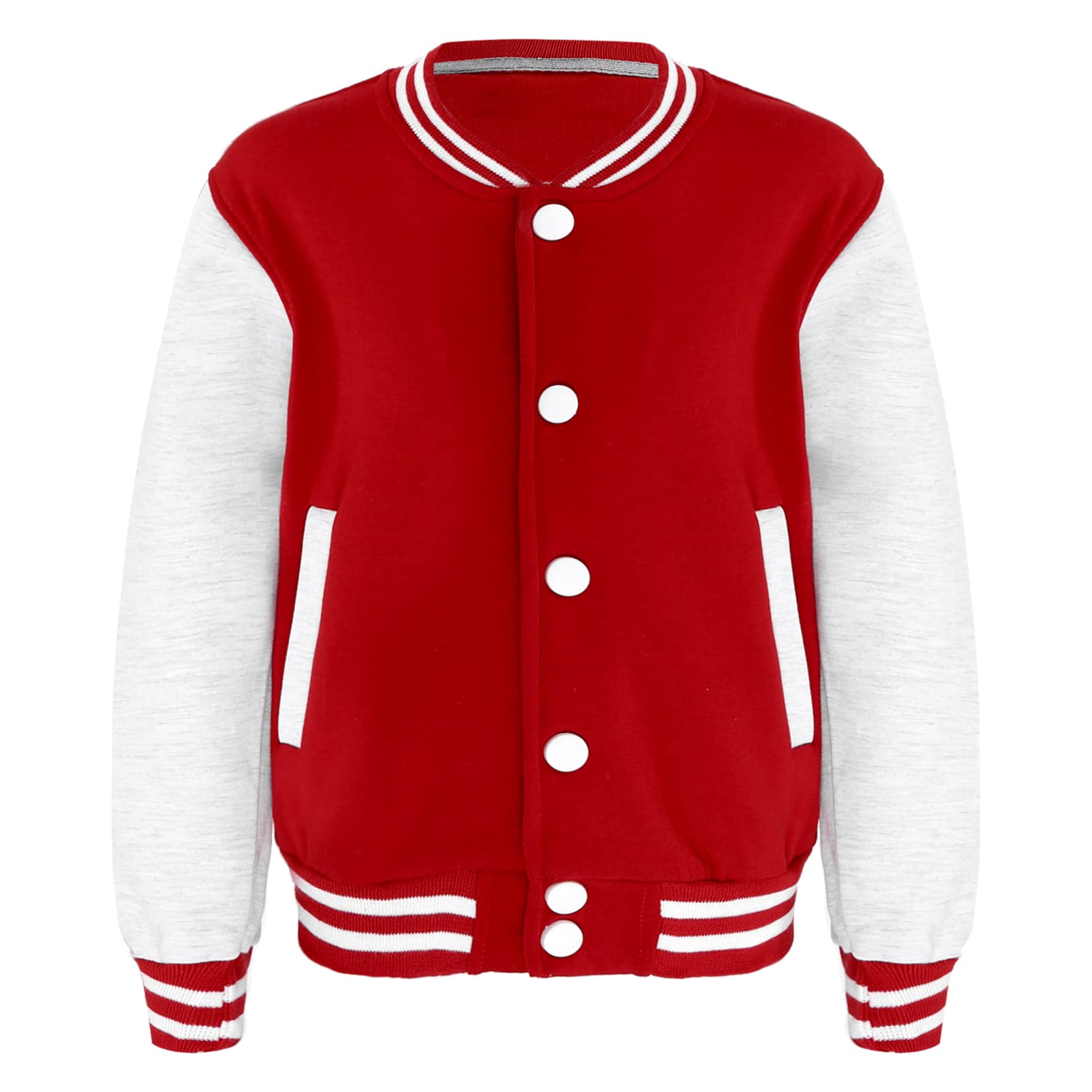 Aislor Chaqueta de Béisbol para Niño Chaquete Deportiva Jersey Chaqueta de Bomber con Botones Abrigo Uniforme Escolar Chaqueta Otoño Casual Niño
