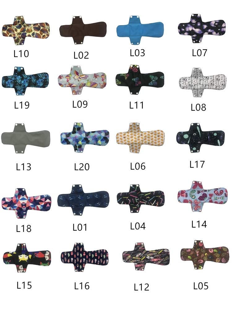 MUMBABY 32 piezas serie completa Set 1pc Mini Wet Bag+5@7inch +5@8inch+8@10inch+5@12inch+5@14inch +3@16inch carbon Bamboo Mama Cloth/Menstrual Pads/Reusable sanitarios Pads