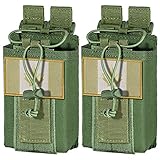 IronSeals 2 Pack Tactical Molle Adjustable Interphone Storage Bag Outdoor Sports Radio Pouch for Two Ways Walkie-Talkie