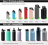 Vista 5 de Tapa de popote para botella de agua de boca ancha Hydroflask, tapa de popote flexible compatible con Hydro Flask de 12, 16, 18, 20, 32, 40, 64