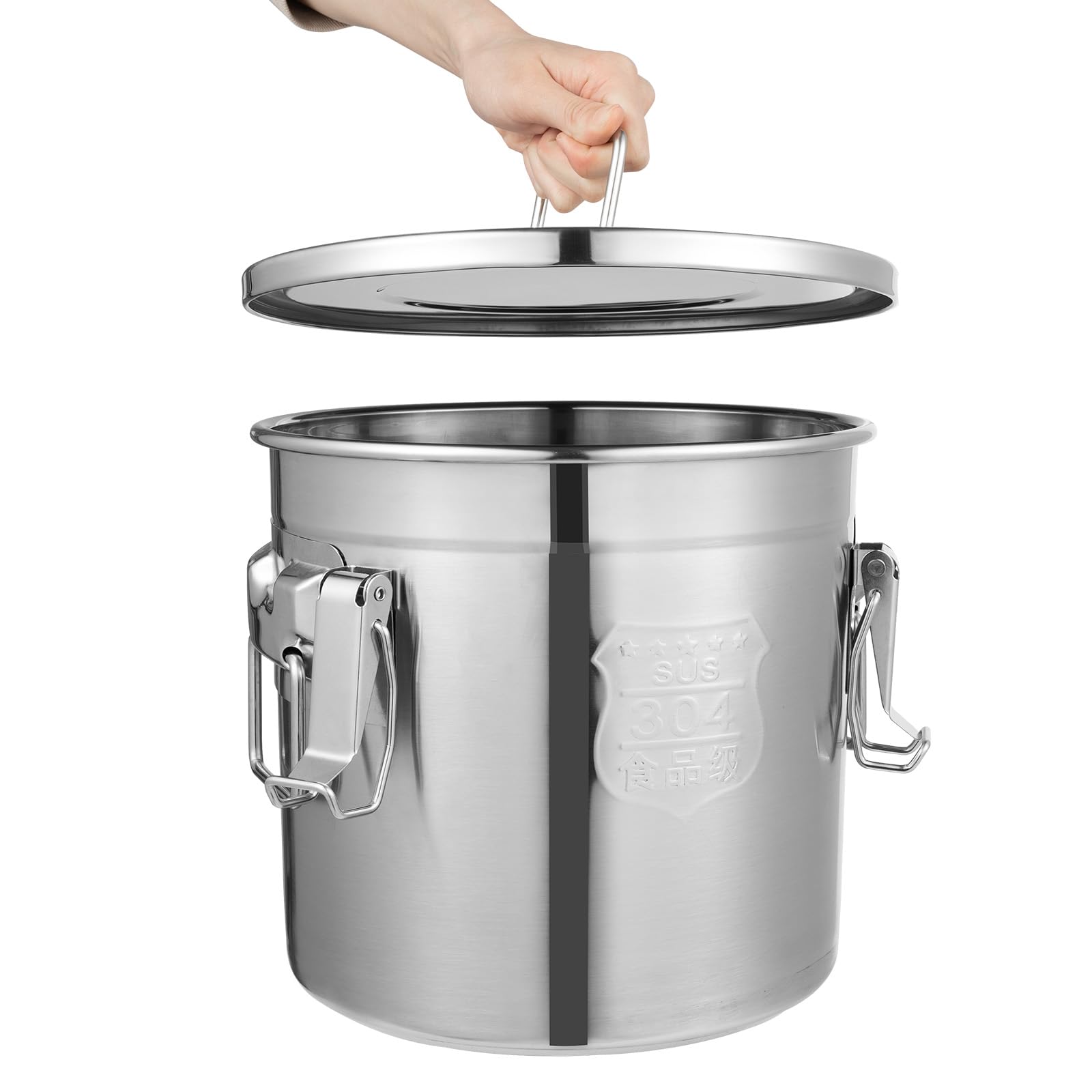 12L Ermetico Bidone Alimentare In Acciaio Inox Cucina Contenitore Di Cereali Grano Cucina Latte Scatola Di Immagazzinaggio Cucina Secchio Di Riso Contenitore Di Farina Secchio Da Cucina