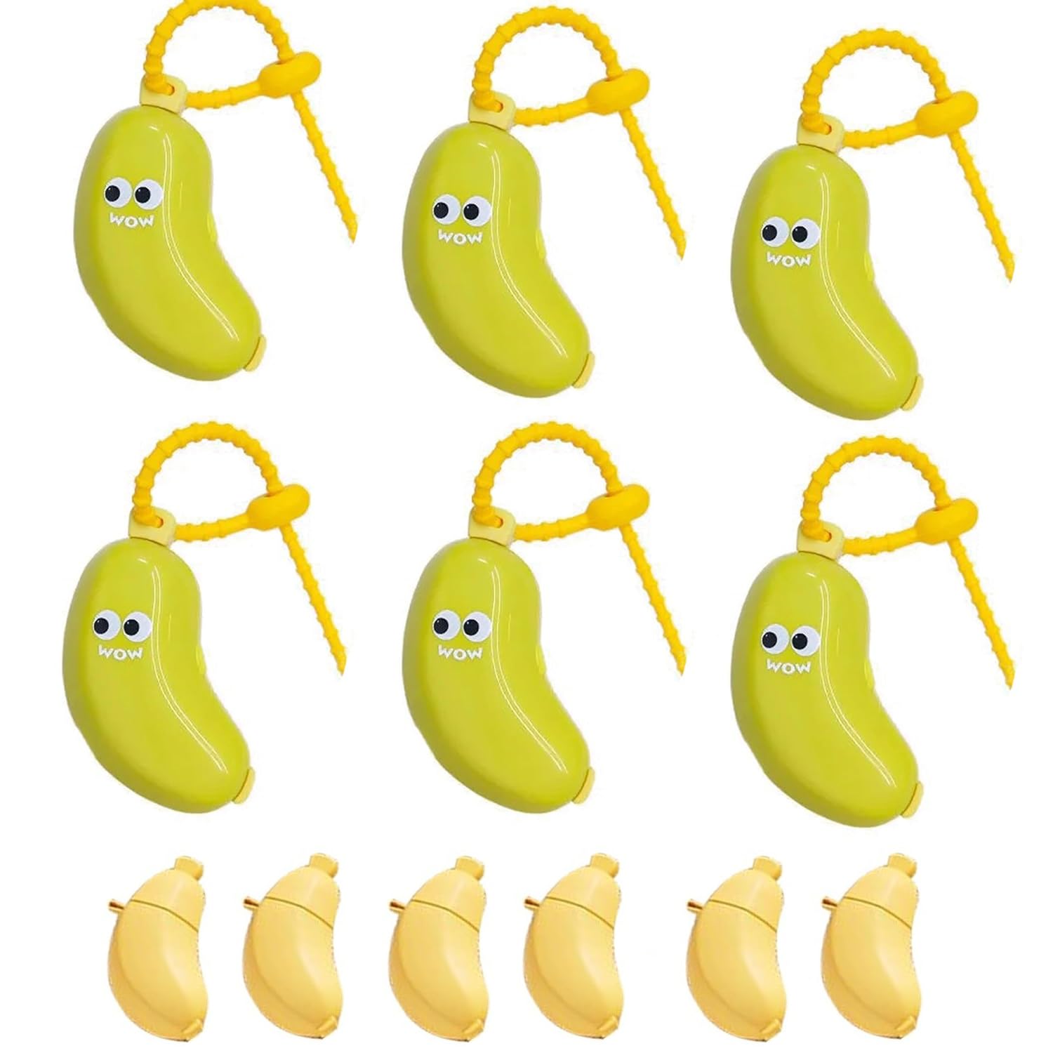 Lot de 6 étuis à brosse à dents à la banane, couvercle de brosse à dents amusant en forme de banane avec distributeur de dentifrice, pour voyage, école, camping et utilisation à la maison (vert)