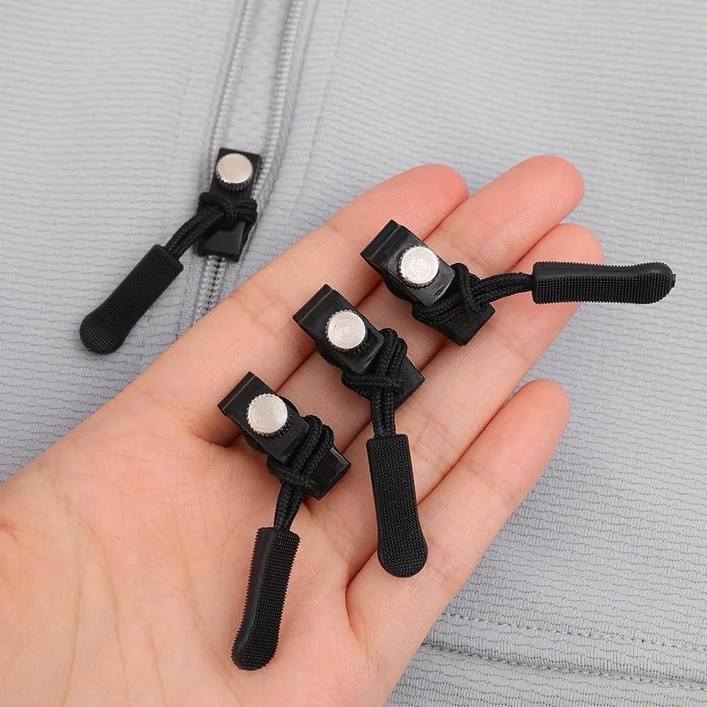 S SINDHIA®Universal Zipper Slider Puller Detachable Instant Repair Kit DIY Replacement Lever Locks Slider for Bags, Coats, Clothes, Shoes & Boots, Black Colour (3 Pcs/Set)
