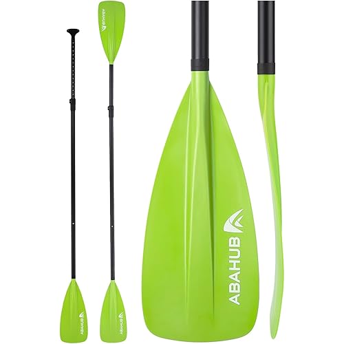 Abahub SUP Paddle - 3 Piece Adjustable Paddles - Lightweight Stand-up Paddle Oars for Paddleboard, Adjustable Aluminum Alloy Shaft 68" - 84", Black/Blue/Green/Orange/Red/Yellow Plastic Nylon Blade