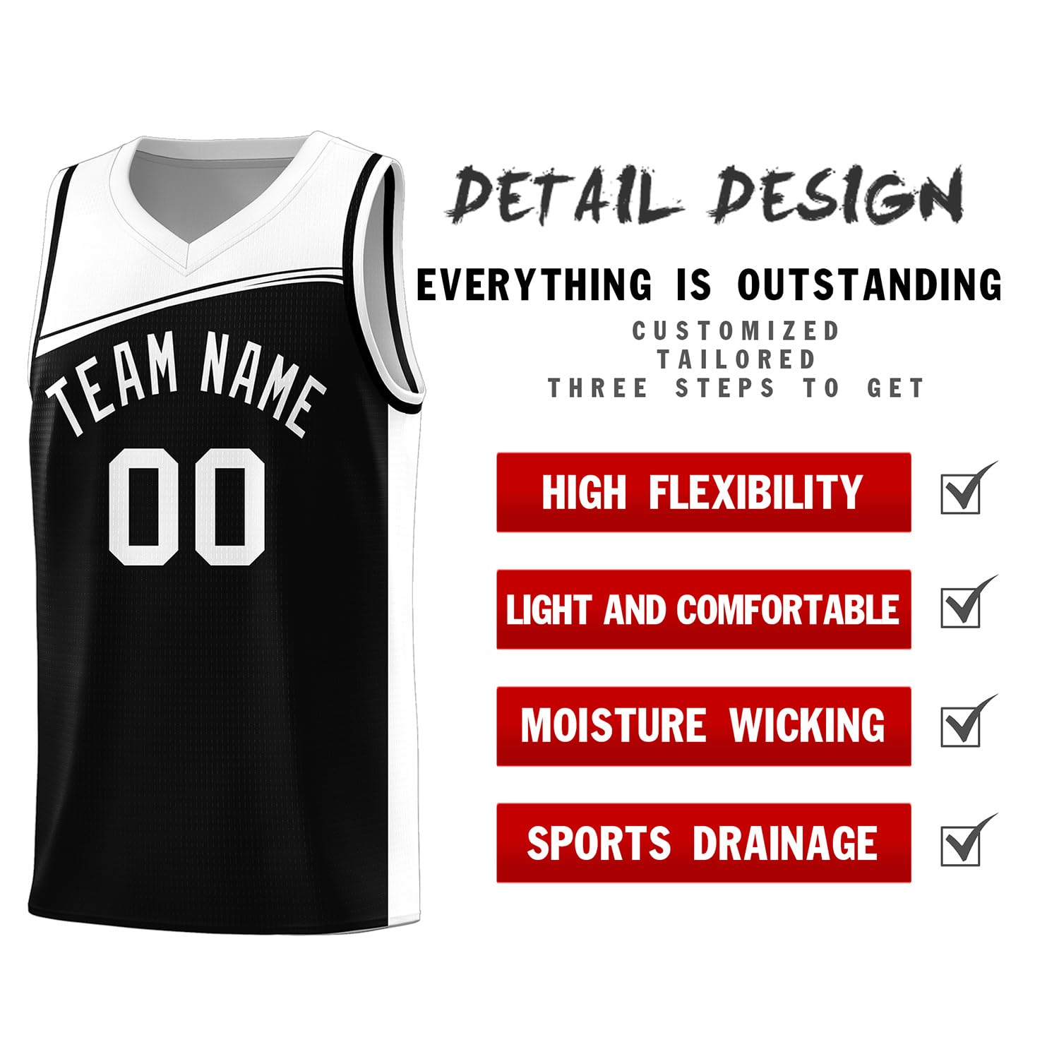 Generic Custom Basketball Jersey Shorts Men Youth Basketball Uniform Personalized Printed Team Name Number Athletic Sport Suits, Black-white08