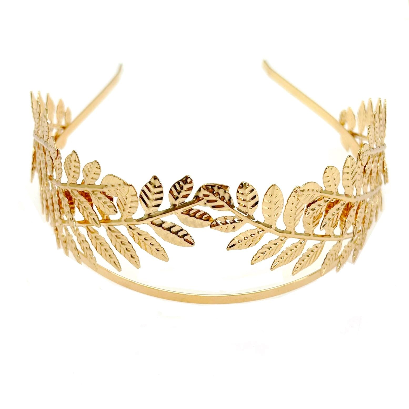 JZK 1 x Gold roman leaf crown greek crown goddess headdress hair crown girl bridesmaid bride tiara hairband headpiece cosplay hair accessories for wedding party carnival for girls and women