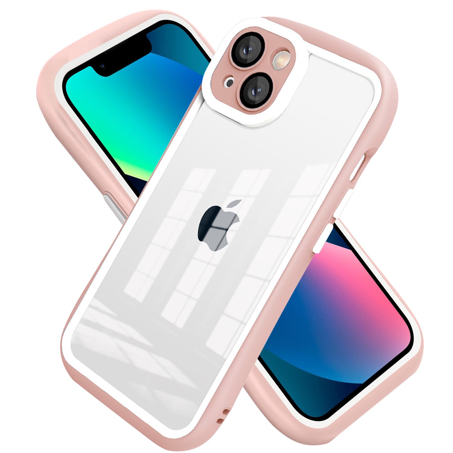 Funda rosa para iPhone 15 Pro con anillo giratorio 360 8