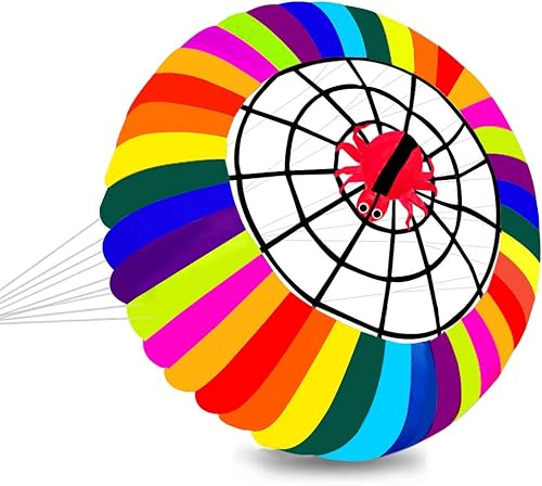 HENGDA KITE -Super Parafoil Rainbow Ring Kite Spinning Bowl Corona Ripstop Nylon Sola Línea Cometa de lavandería
