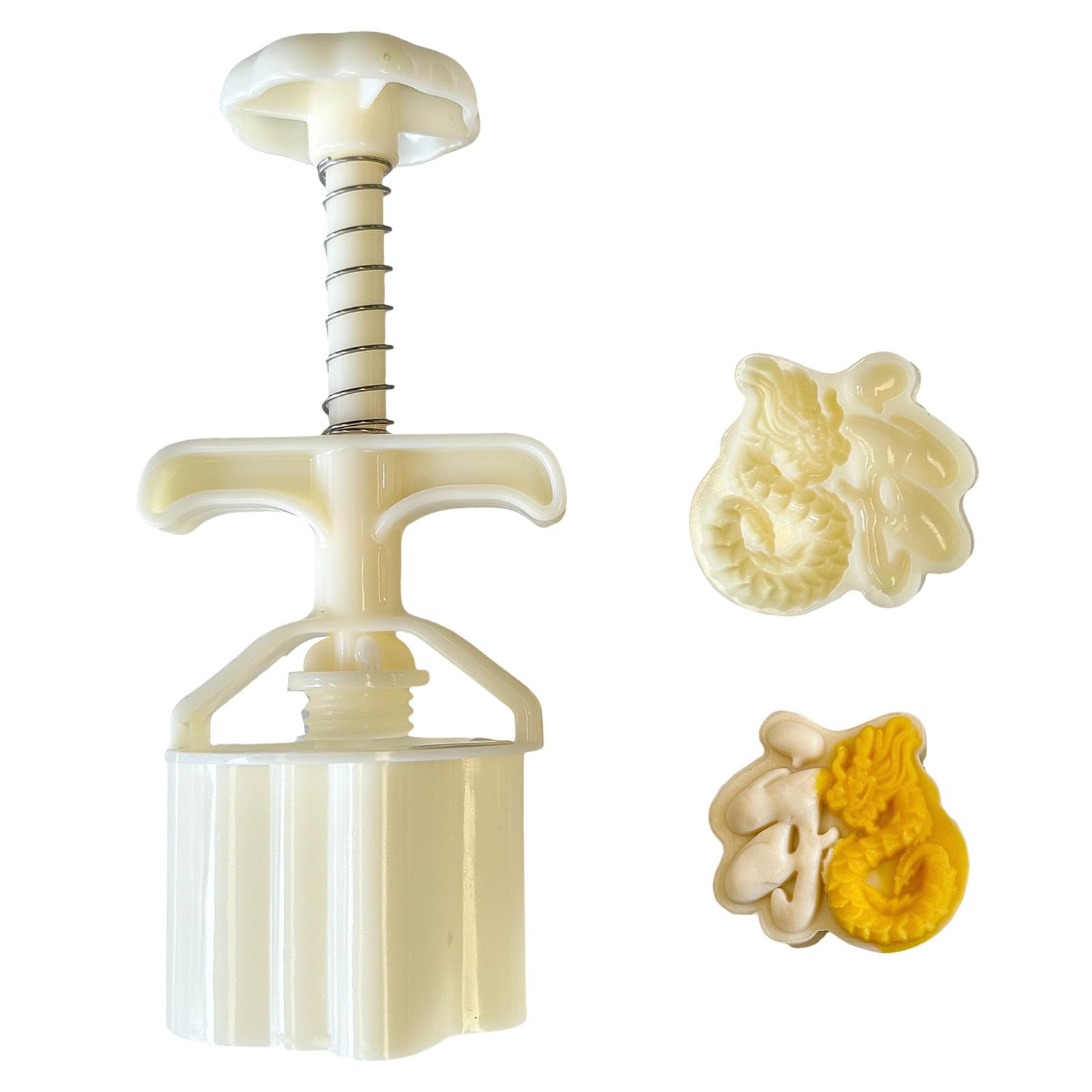 Xinsheinelry MidAutumn Festival Dessert Maker Bakings Tool 3D Dragon Pattern Dessert Molds Hand Press Mold Plungers Pastries Tool Maker