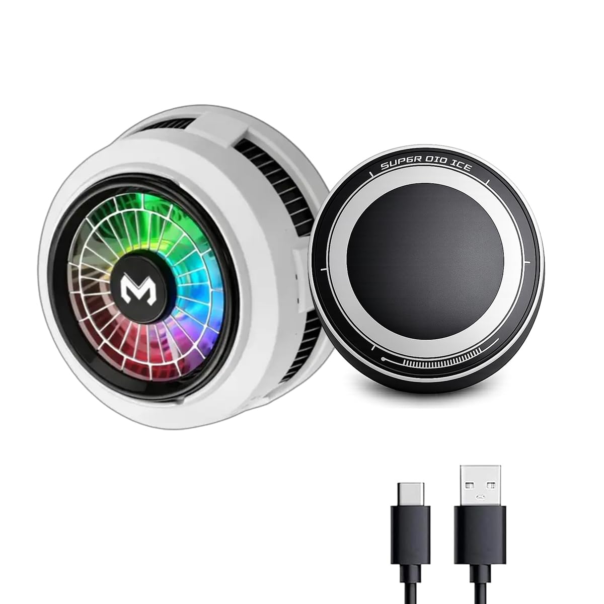 FETACA Phone Cooler for Gaming, 18W Semiconductor Mobile Cooling Fan, 7000RPM Turbo Cooling, Magnetic & Clip Design, RGB Lights, Type-C Powered Gaming Accessory for Android & iPhone (White)-image-44