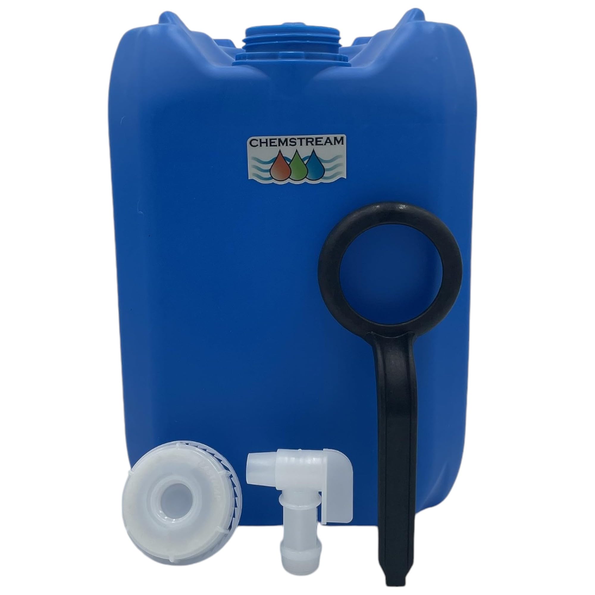 5 Gallon Stackable Emergency Water Storage Container | Beverage Dispenser | Carboy | Jerrican | 70MM Cap with 3/4" punchout for Spigot | 1 Pack | 1 Spigot | 1 Cap Wrench | 5 Gallon Capacity