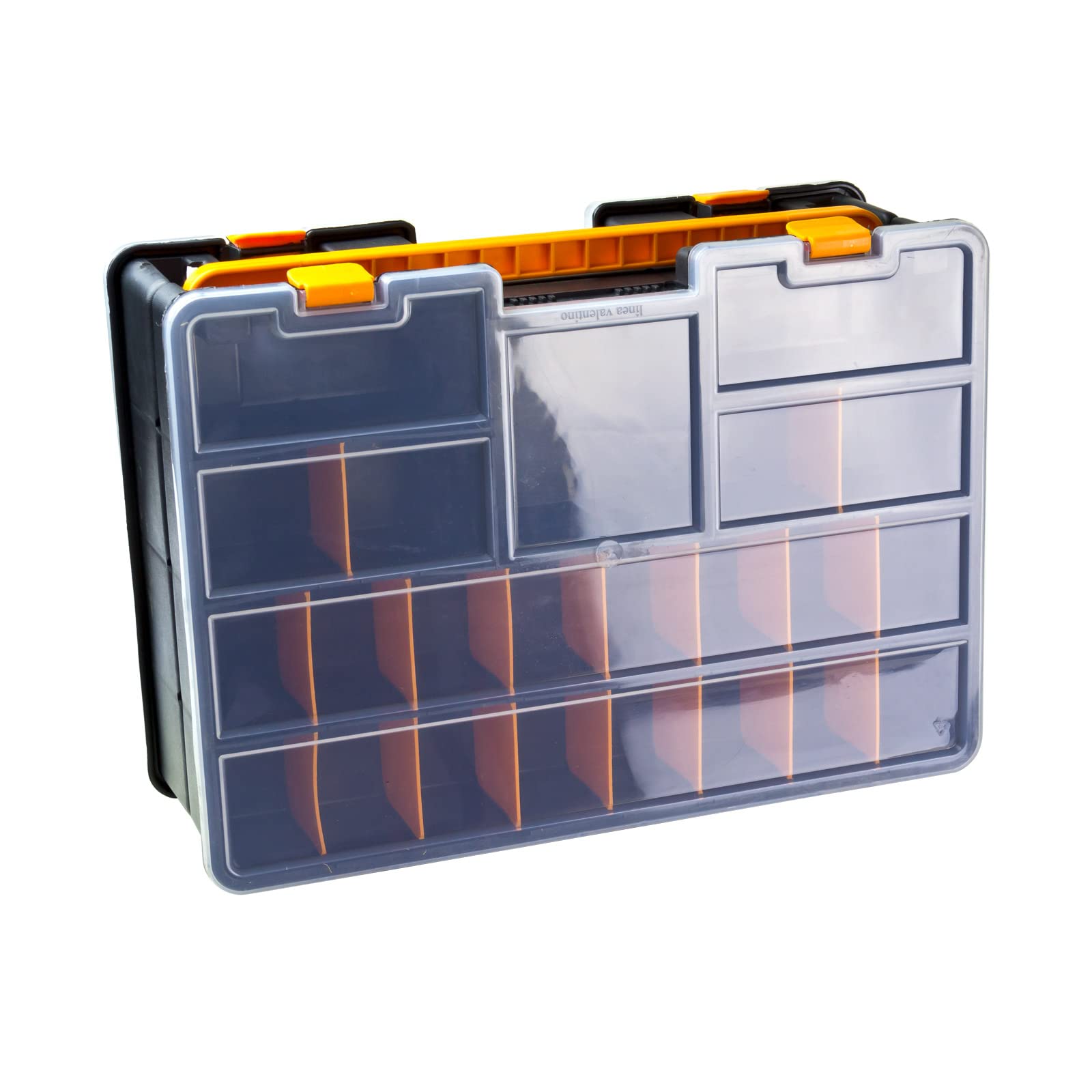 DEMA Sortimentskasten XL – Sortierkasten, Kleinteilemagazin, Sortimentskoffer, Kunststoff, 46 Fächer, doppelt 2in1, robust & vielseitig, ideal für Schrauben, Muttern, Werkstatt, Basteln & Hobby