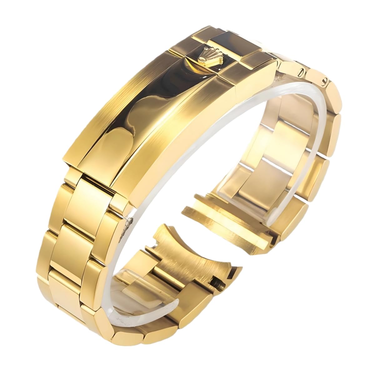 Cinturino Orologio Acciaio Inossidabile Bracciale Metallo Ricambio Oyster Maglie Attacco Curvo Argentato per Rolex GMT-Master